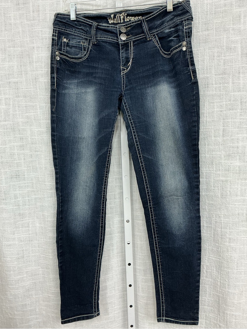 Wallflower Navy Faded Skinny Jeans